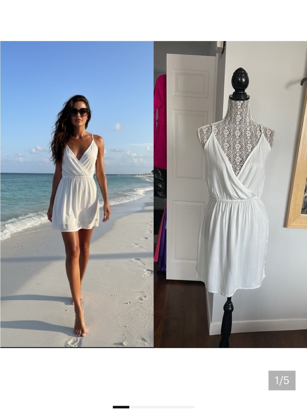NWT La Vie En Rose Aqua Wrap Beach Cover Up Dress. Medium. Was $46